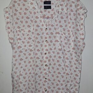 Jachs Girlfriend White Shirt with Red Floral Design